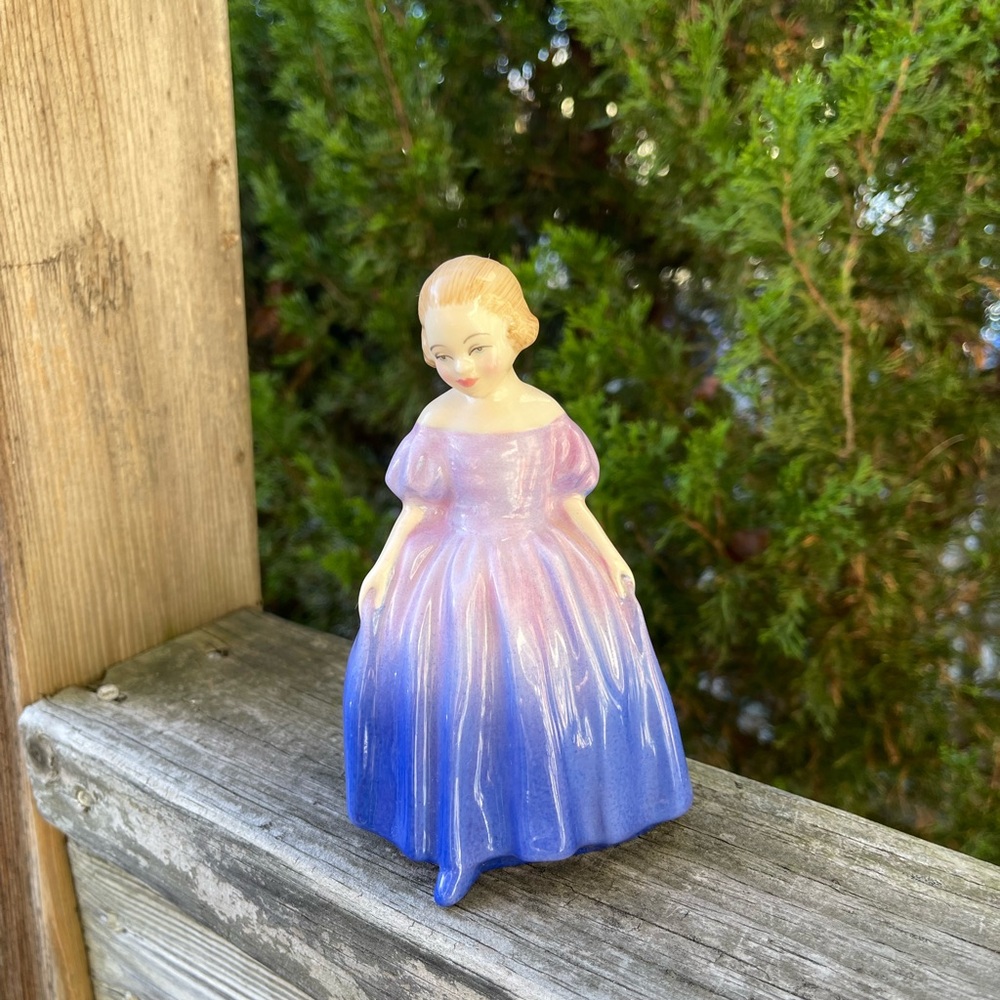 Vintage 1930’s Girl Figurine in Purple Dress